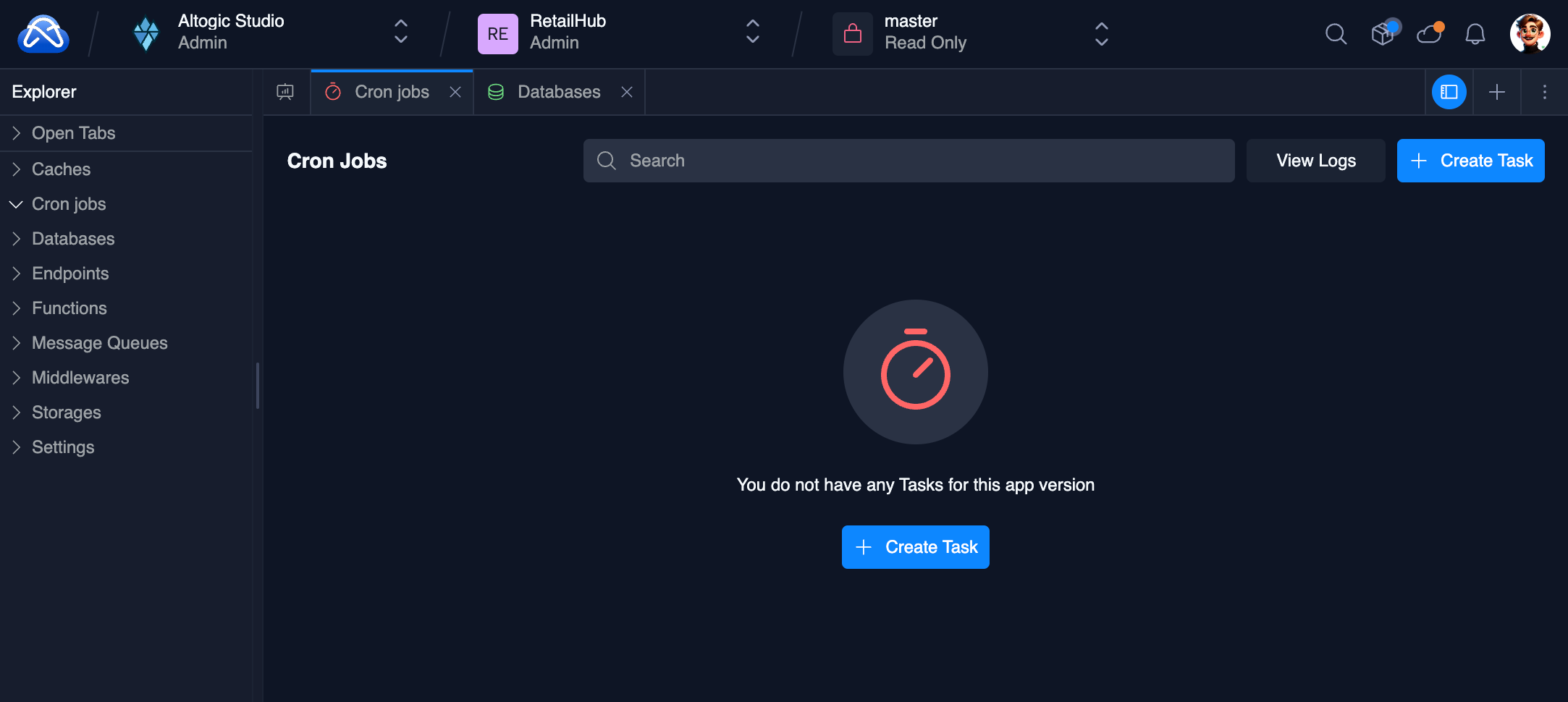 Create a cronjob in Agnost